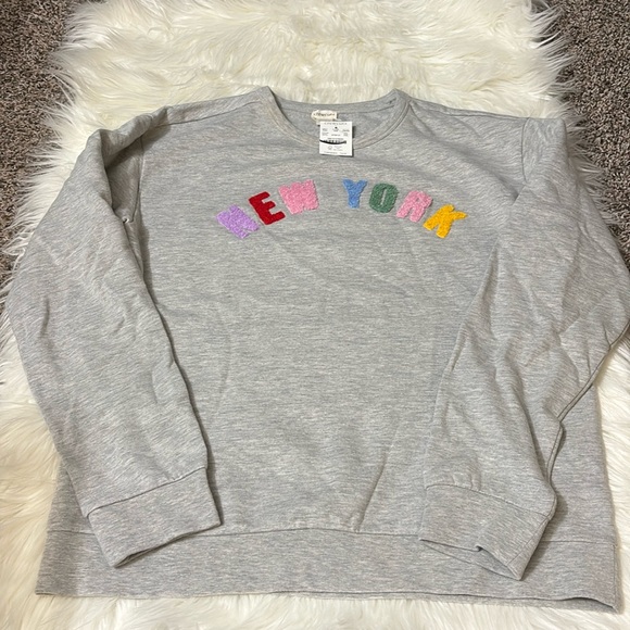 NWT Crewcuts Girls Light Grey New York Long Sleeve Youth Size XXL 15-16 - Picture 2 of 9